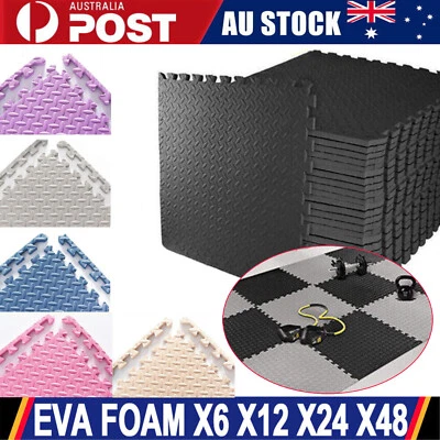 6/12/24x Interlocking EVA Foam Gym Flooring Mat Floor Mats Tiles 60cm x 60cm - image 1 of 4