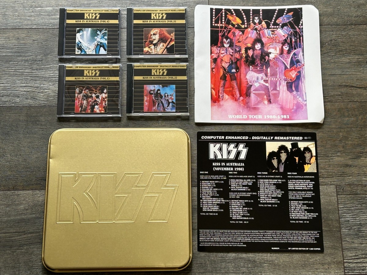 KISS 4 CD Gold Box Set Australia 1980 Unmasked Concert Tour