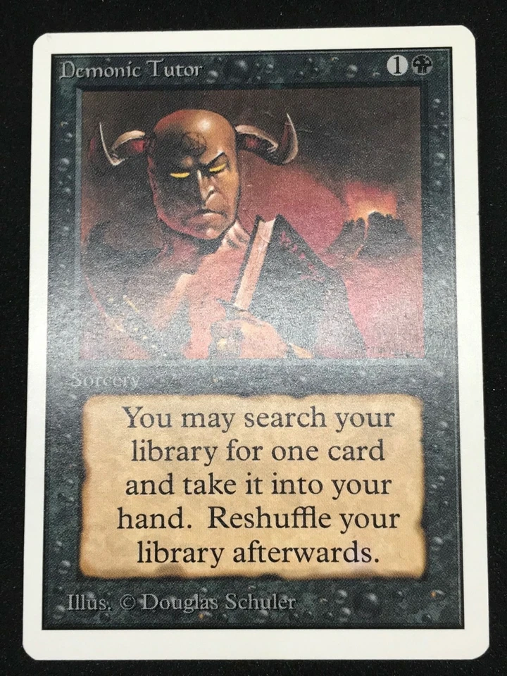 Magic the Gathering MTG Demonic Tutor Black Unlimited Uncommon - Image 2 of 4