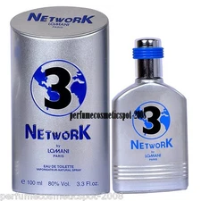 NIB NETWORK 3 by LOMANI COLOGNE FOR MEN 3.3 OZ / 100 ML EAU DE TOILETTE SPRAY