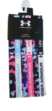 NWT Under Armour Girls UA Graphic Elastic Headbands Sky Blue/Cerise 6-Pack