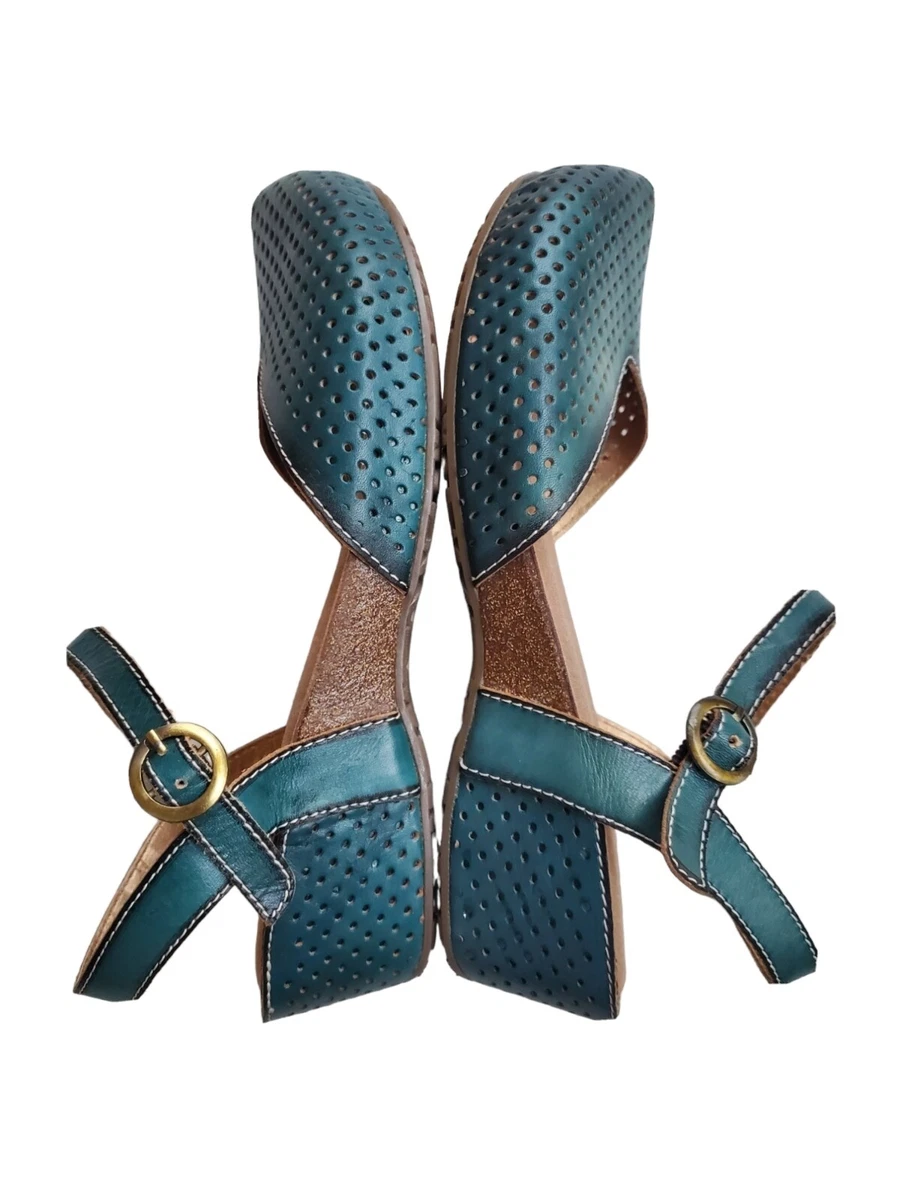 L Atriste By Spring Step Lizzie Size 6.5 37 Green Ankle Strap