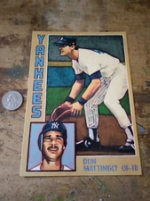 Baseball Art Card Print of Don Mattingly,  1984RC. Large  5 x 7" Print. # to 250