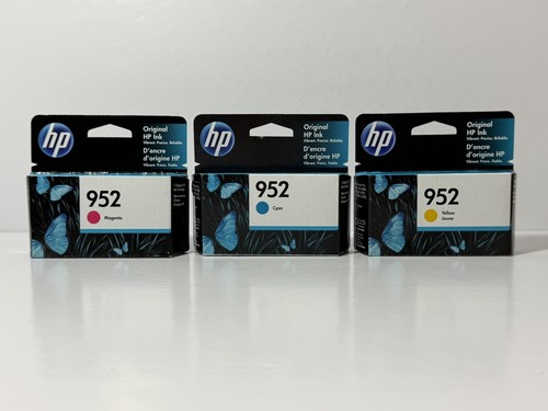 Cartuchos de tinta originales HP 952 cian magenta amarillo nuevos sellados caducados: 2022 - Imagen 2 de 6