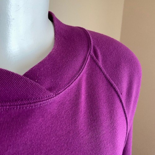 VTG 80s Interin Purple Sweatshirt Dress M Flare Bottom Cozy Knee Length Lounge - Picture 4 of 8