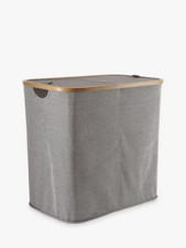 John Lewis Double Laundry Hamper / Washing Basket | Grey | Brand New in package