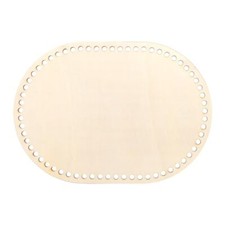 1 Pack Wooden Bag Bottom 13.7x9.8" Crochet Basket Base Oval Natural Wood Base