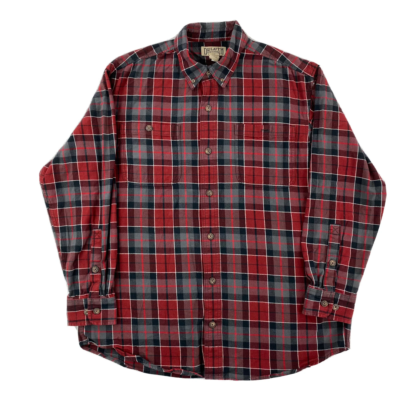 Duluth Trading Co Shirt Mens Large Multicolor Plaid Flannel Outdoor Workwear Top