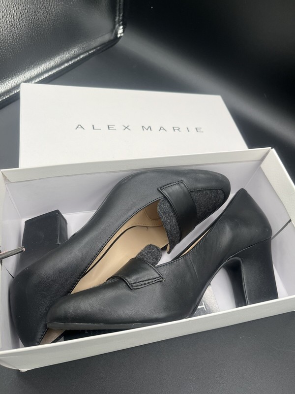 Alex Marie Black Leather Loafers Shoes Women Size 9 M