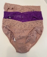 HANKY PANKY SIGNATURE LACE VIKINI PANTIES PACK OF 3 ASSORTED COLORS SIZE XS