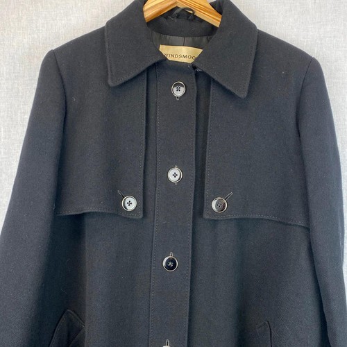 Windsor Long Black Coat - Picture 2 of 7