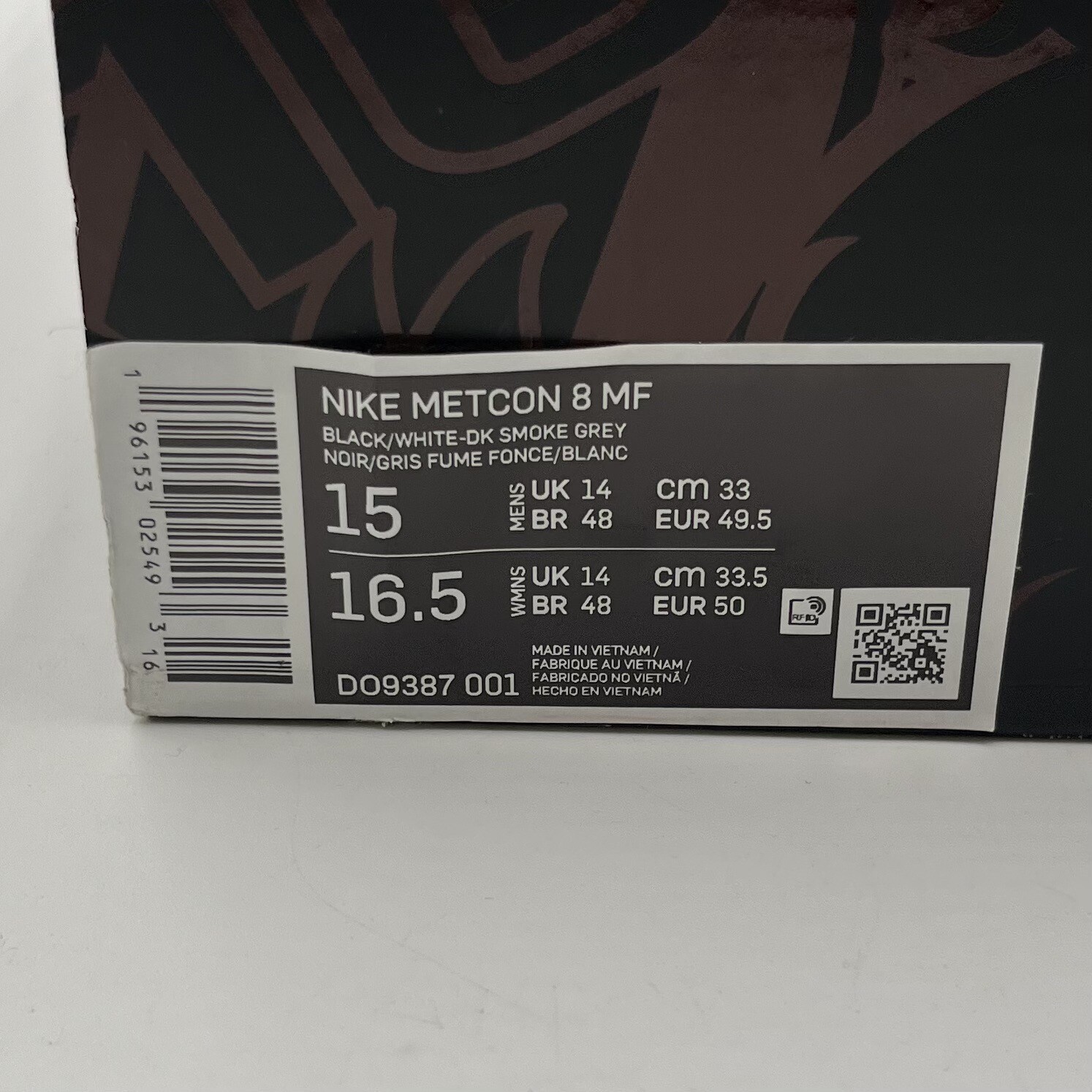 Size 15 Nike Metcon 8 Mat Fraser PE Mens Training Shoes Black/Red