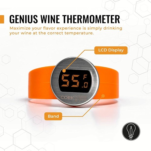 Cork Genius Digital Weinflasche Thermometer, Armband Thermometer - Bild 4 von 7
