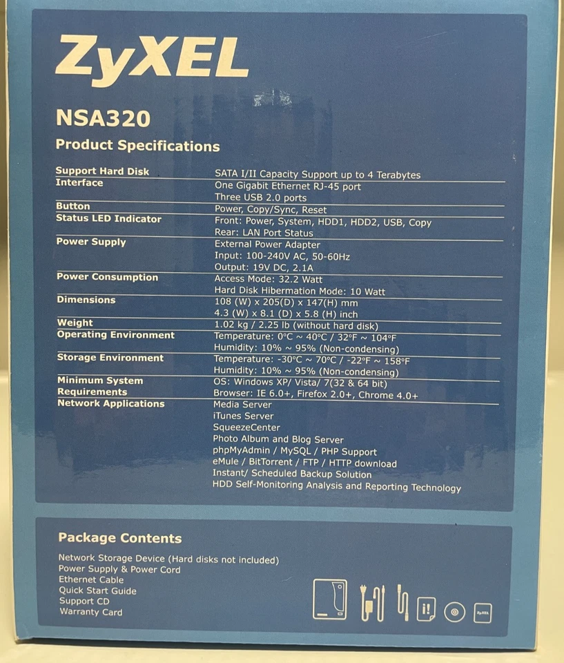 ZyXEL NAS320 w/ 2 Seagate BarraCuda Green ST2000DL003 2TB Hard Drives - Image 2 of 4