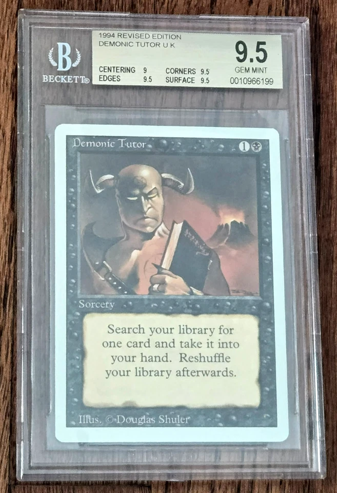 Demonic Tutor BGS 9.5 GEM MINT - Revised 3rd Edition MTG - Iconic Vintage Art - Image 2 of 3