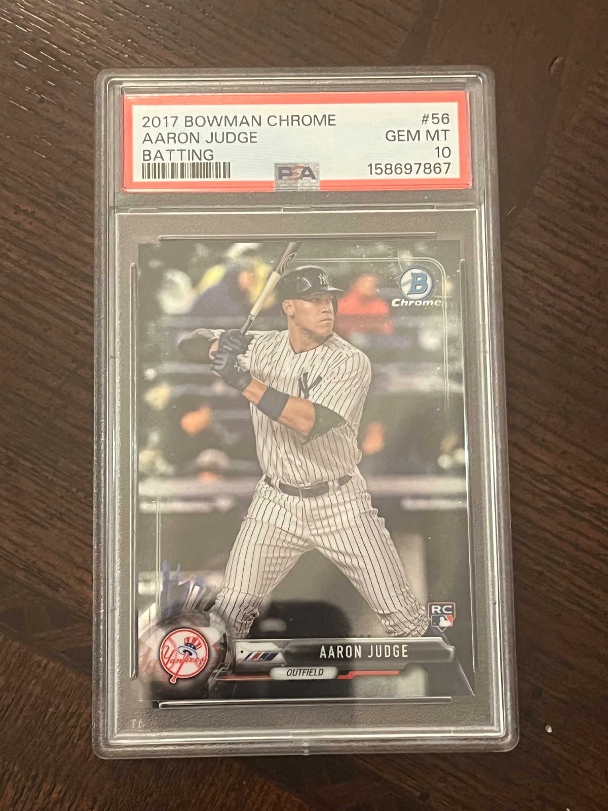 2017 Bowman Chrome Aaron Judge #56 "Batting" Rookie Card PSA 10 GEM MINT