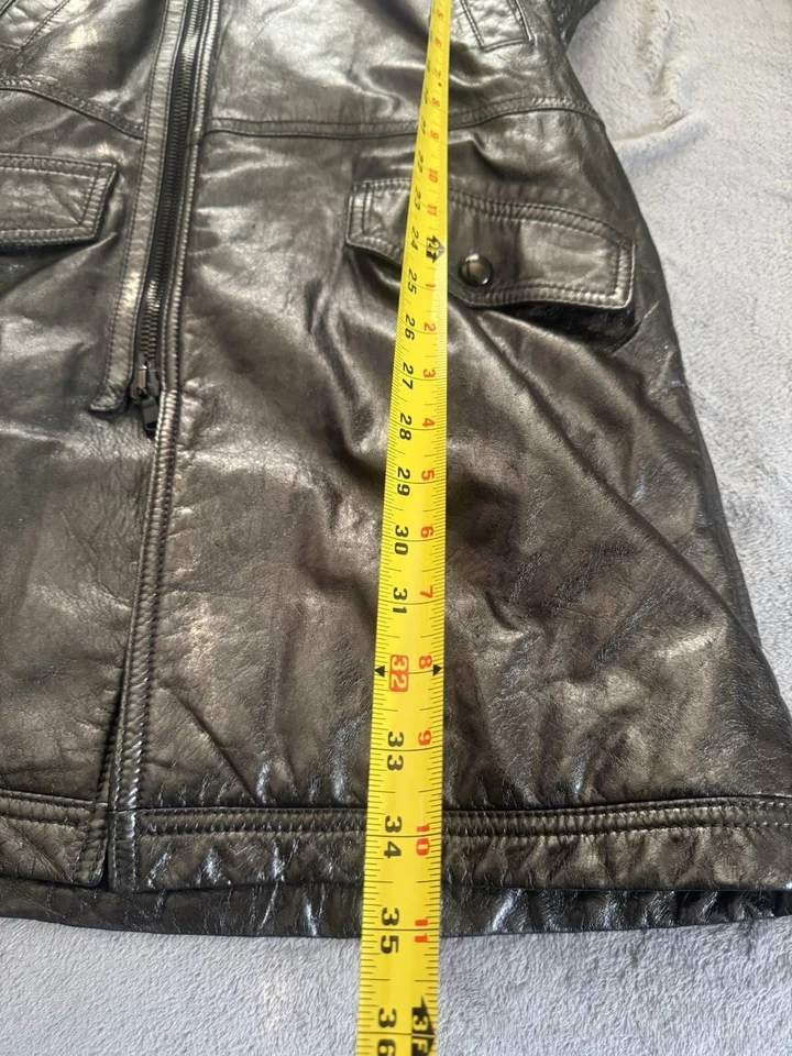 Gabardina Diesel negra dorada para hombre de imitación negra con botones con cremallera talla grande / 42 Foto 4 de 4