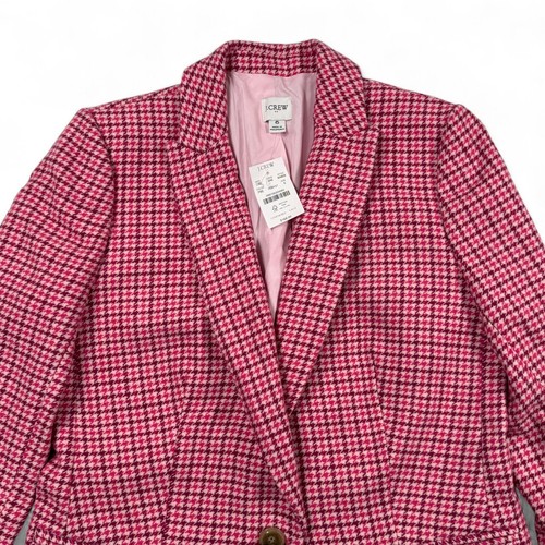 J Crew Houndstooth Blazer Pink Career Jacket Business Casual Wool Blend Womens 6 - Picture 9 of 14
