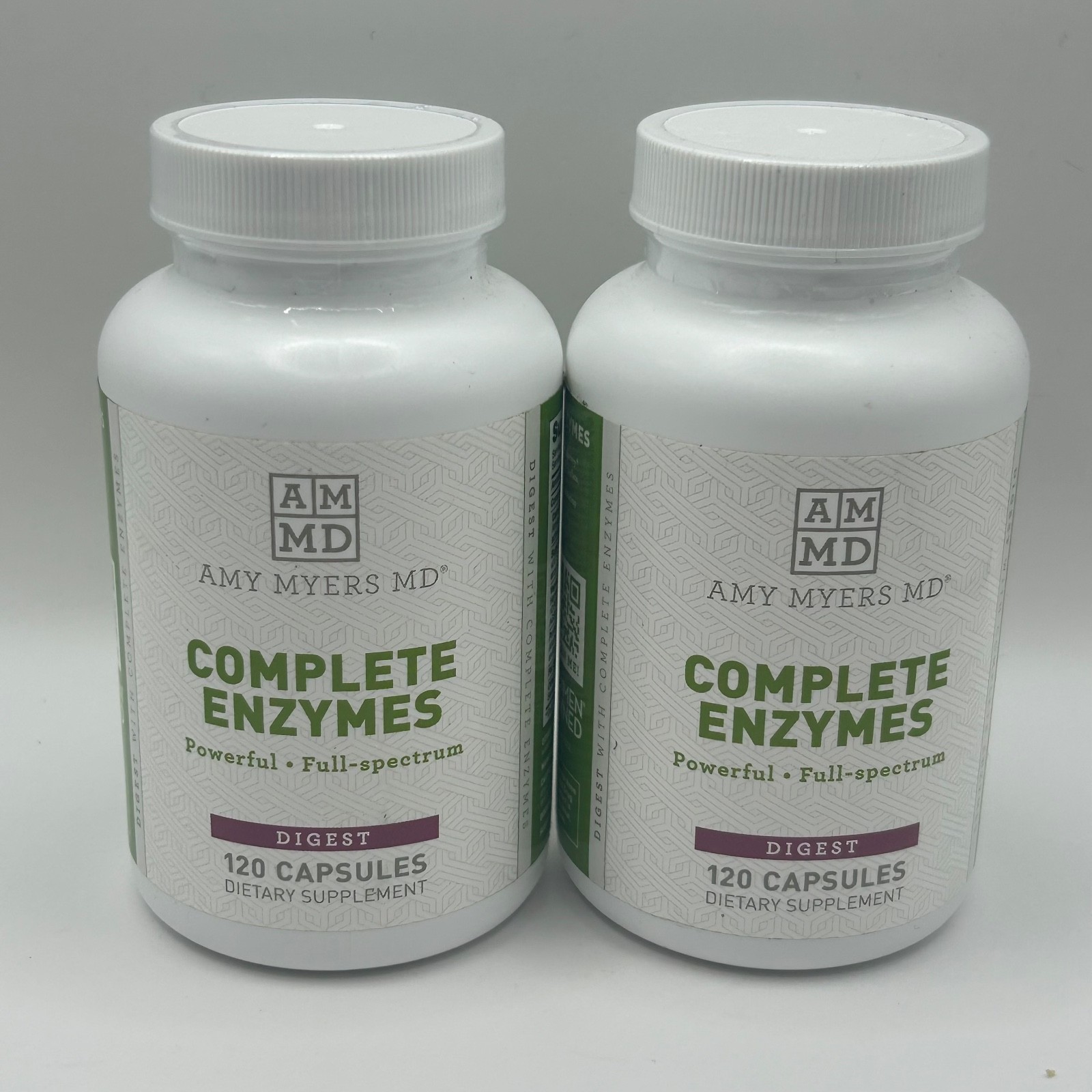 x2 Amy Myers MD Complete Enzymes 120 caps- Gut Care & Digestive Health Exp 07/26