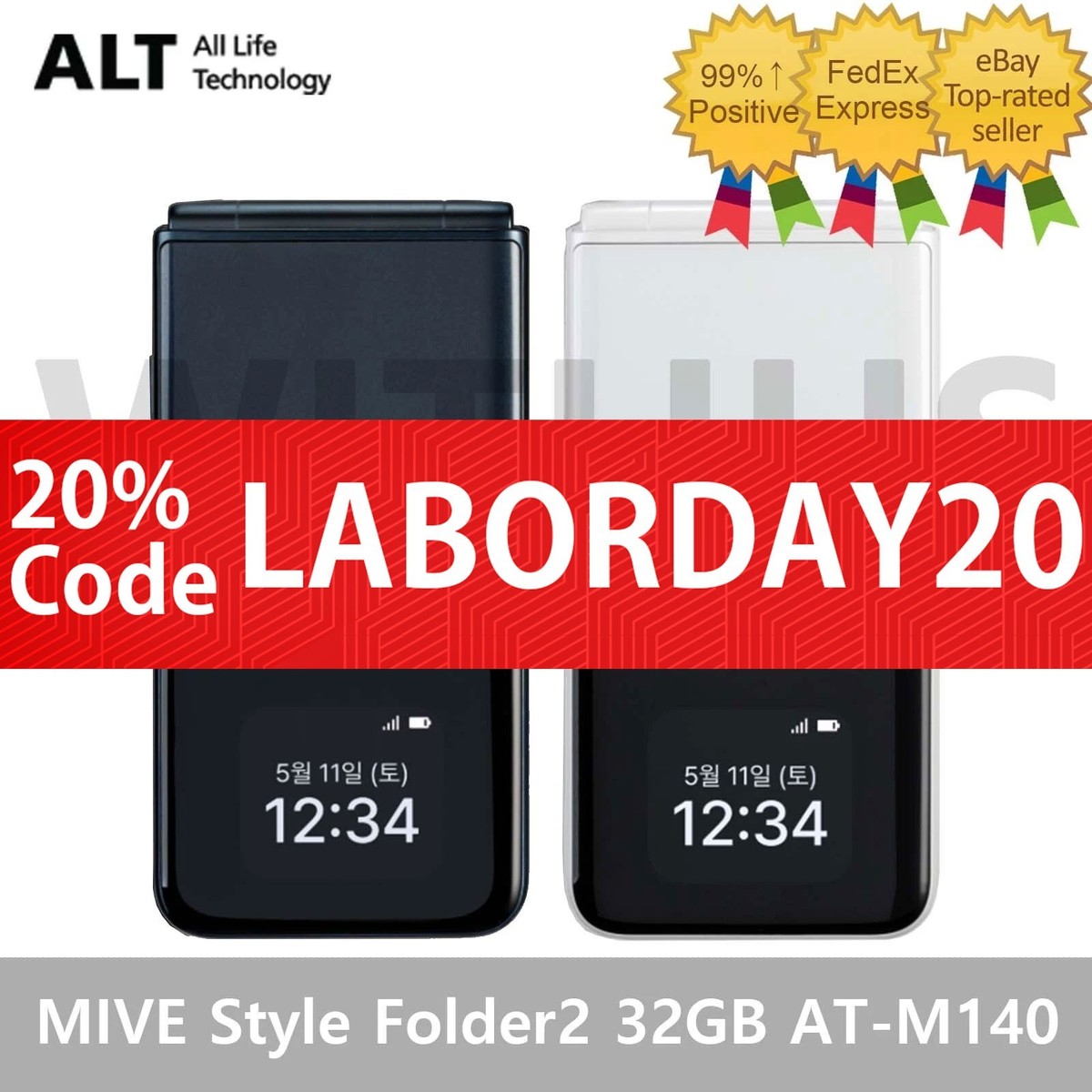 ALT MIVE Style Folder 2 32GB AT-M140 LTE/3G Unlocked - Black/White