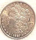 1887 P Morgan lightly circulated good luster good eye appeal free ship Sigma ++