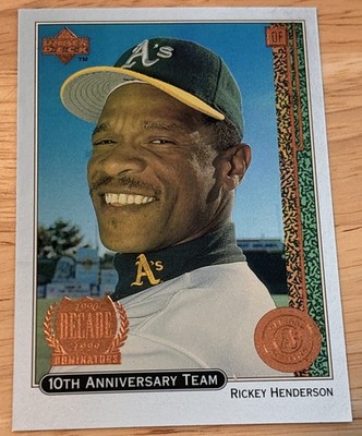 1999 Upper Deck Rickey Henderson 10th Anniversary Team #X19 Double /4000 Oakland