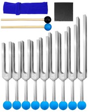 9 Pcs Solfeggio Tuning Fork Set for Healing, 174 Hz, 285 Hz, 396 Hz, 417 Hz, ...