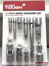 11-Piece Socket Accessory Set 1/4" 3/8" & 1/2" Drives