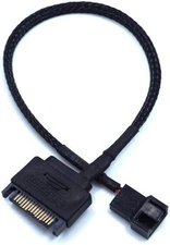 OPSFALCON 2 Pack SATA to 3 Pin / 4 PMW 12V PC Case Fan Power Black 