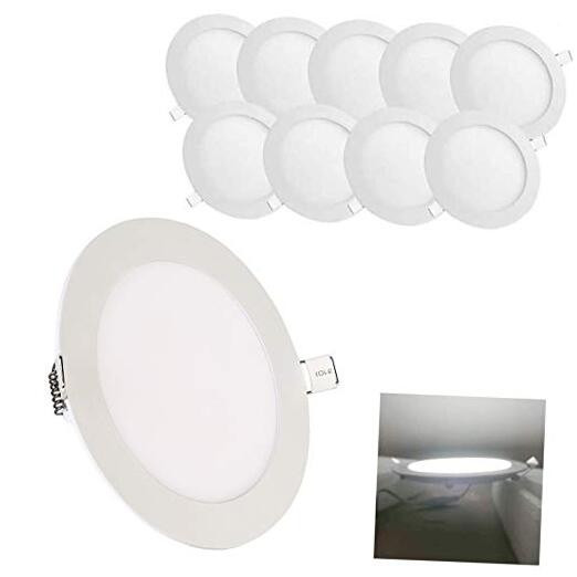 8-Inch 18W Ultra Slim Round LED Recessed Panel Light, 140W Equivalent