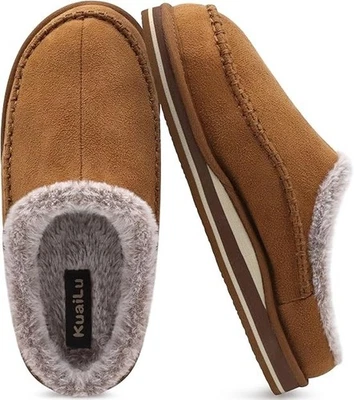 KUAILU pantofole ortopediche uomo babbucce INVERNALI ciabatte memory foam lana 46eu