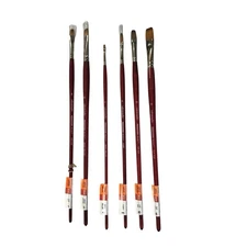 Princeton Velvetouch Artist Paint Brush Set 6 Flat Bright Filbert Acrylic Oil