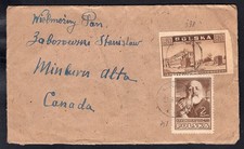 POLAND Goleniow 1947 Cover to Minburn Alberta Canada