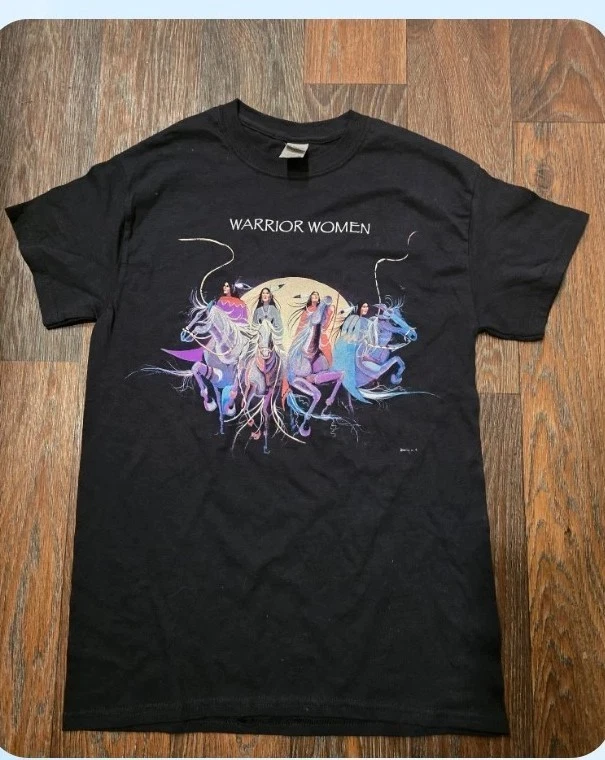 Native American Art T-shirt Dana Tiger, Oklahoma Artist, Warrior Women, Size XL