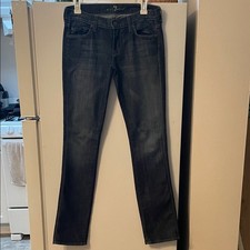 7 For All Mankind Women's Size 27 Deep Indigo Straight Leg Jeans