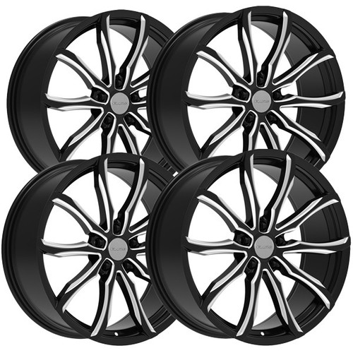 (Set of 4) Elure 51 20x8.5 5x120 +35mm Black/Milled Wheels Rims 20" Inch