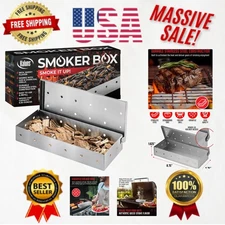 Universal Stainless Steel Smoker Box for Gas & Charcoal Grills - 3.75" x 8.75"