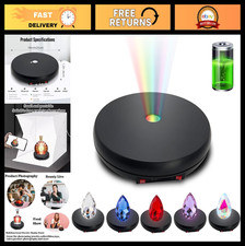 Motorized Rotating Display Stand 10" with LED Light, 360  Turntable for Jewelry