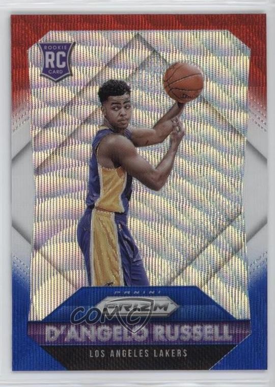 2015-16 Panini Prizm Rookies Red White & Blue Prizm D'Angelo Russell #322 0nr3