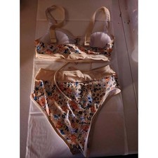 Floral Print Bikini Set Women's Adjustable Straps Swimsuit Beachwear