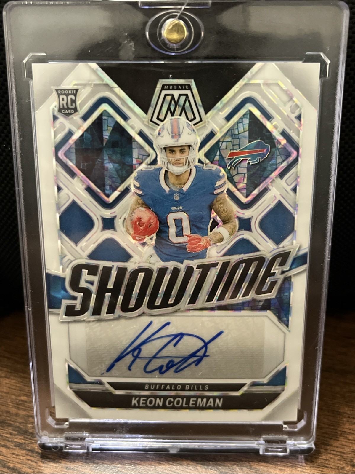 2024 Panini Mosaic Showtime Signatures Keon Coleman #SS-KCN White Prizm /25 RC