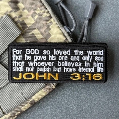 Christian Moral Patch Patch Verse John 3:16 Faith Religion Self-Griping 10cm