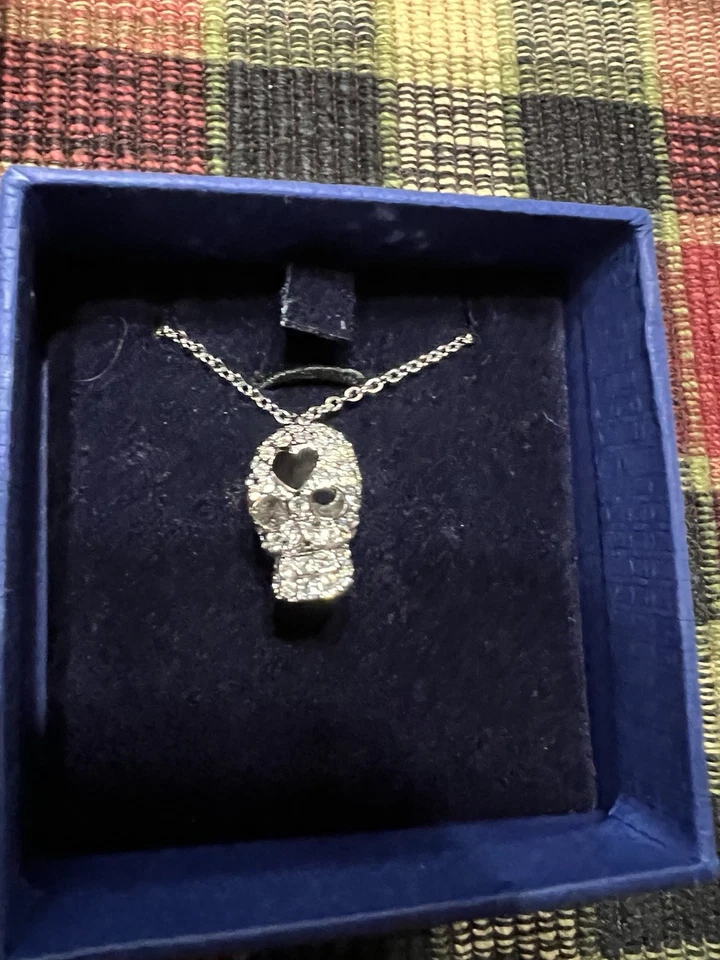 ЛОТ-SWAROVSKI CRYSTAL КРЫЛО ЧЕРЕП ГОЛОВА ПОДВЕСКА - 1 ЧЕРЕП ОЖЕРЕЛЬЕ! - Изображение 4 из 4