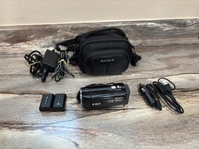 Sony Handycam HDR-CX380 55x Zoom 8.9MP Full HD Camcorder w/ Case Batteries
