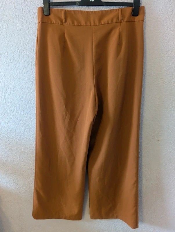 George Rust Brown Wide Leg Pleated Trousers UK 16 Tailored Smart Workwear image 5