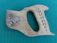 Nice Vintage Warranted superior Wood Hand Saw With Bolts