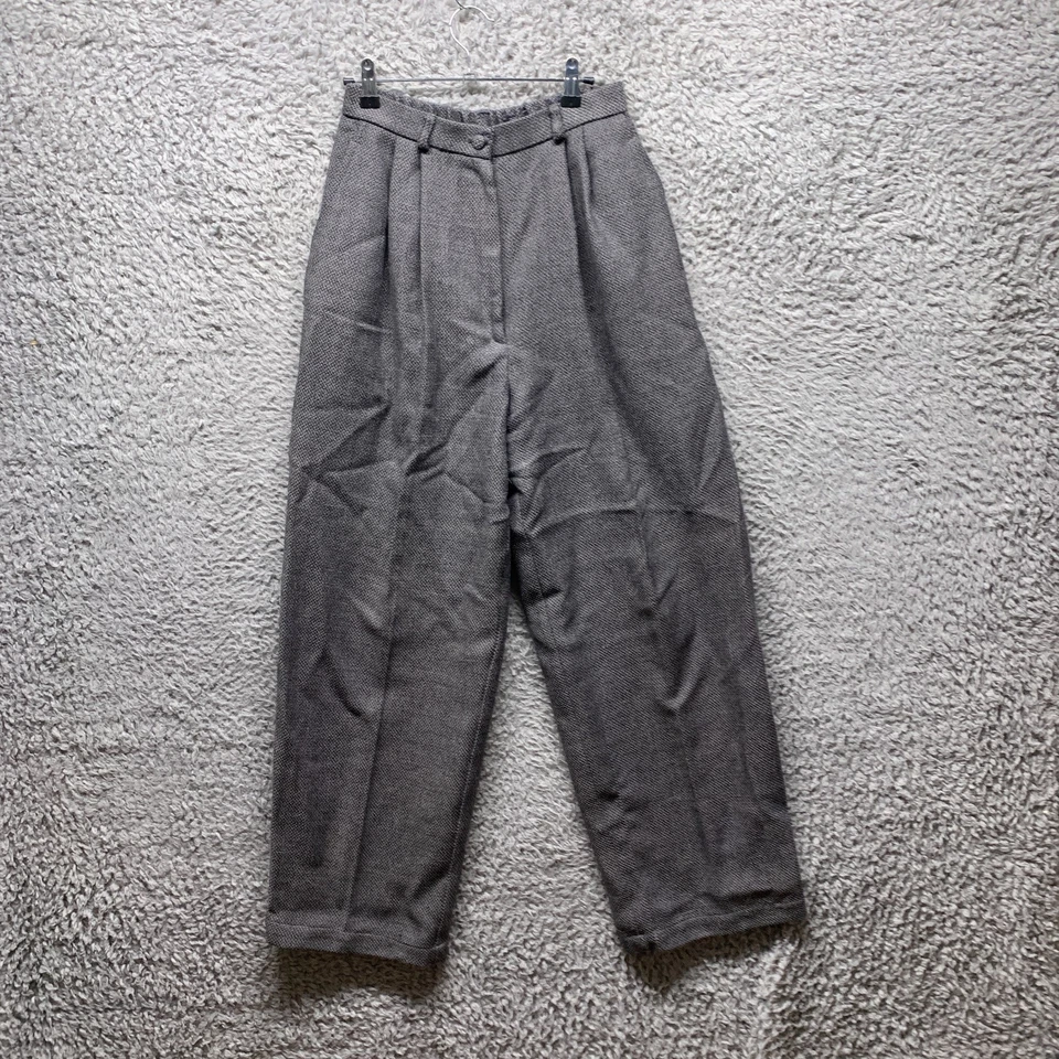 Eileen Fisher Mujer Chaleco Traje 2 Piezas 100 Lana Grande Gris Ojo de Pájaro Pantalones Pierna Ancha Foto 4 de 4