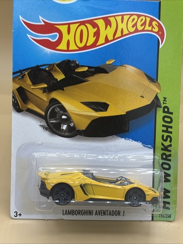 Hot Wheels Lamborghini Aventador J Yellow #196/250 HW 2014 HW Workshop - Picture 2 of 4
