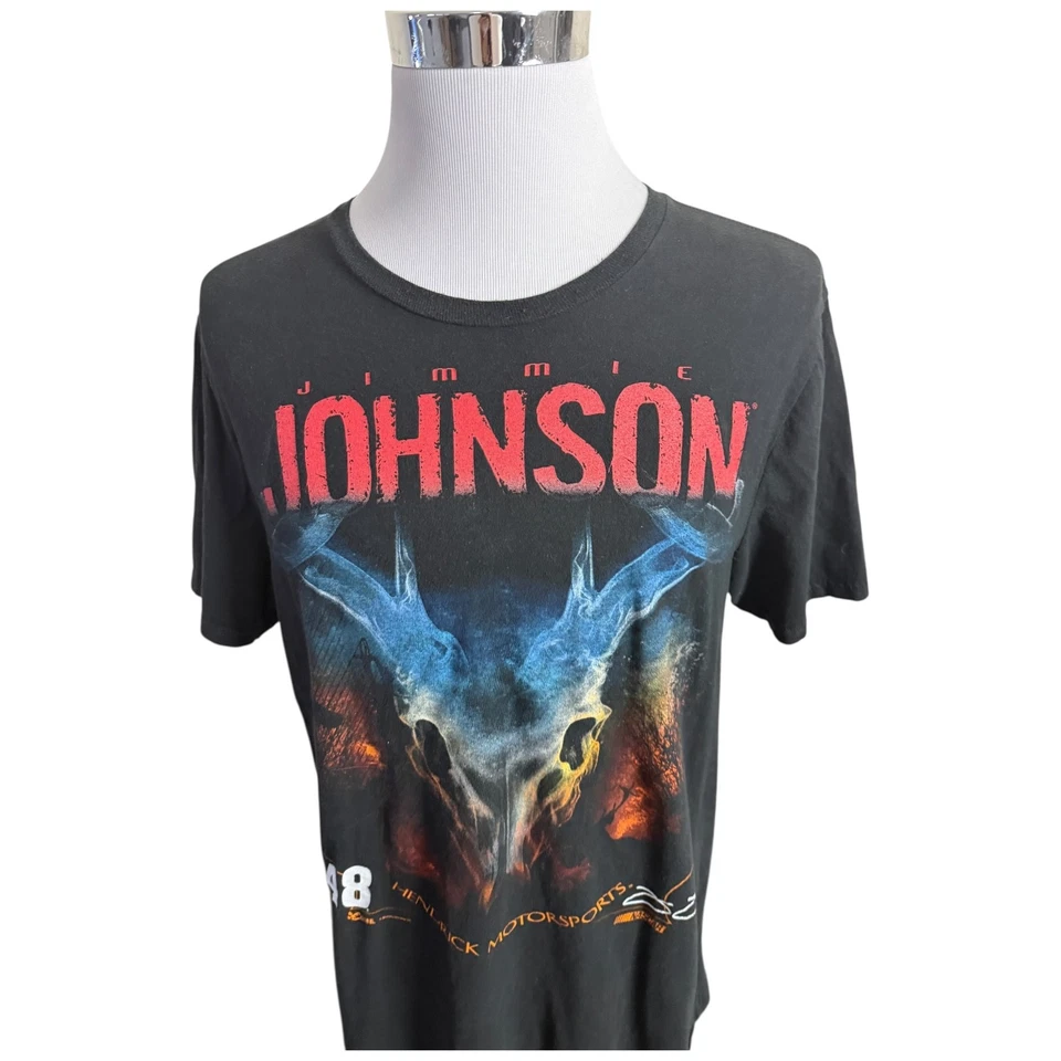 Camiseta Jimmie Johnson Para Hombre Talla Grande L Negra Nascar Hendricks Racing Foto 4 de 4