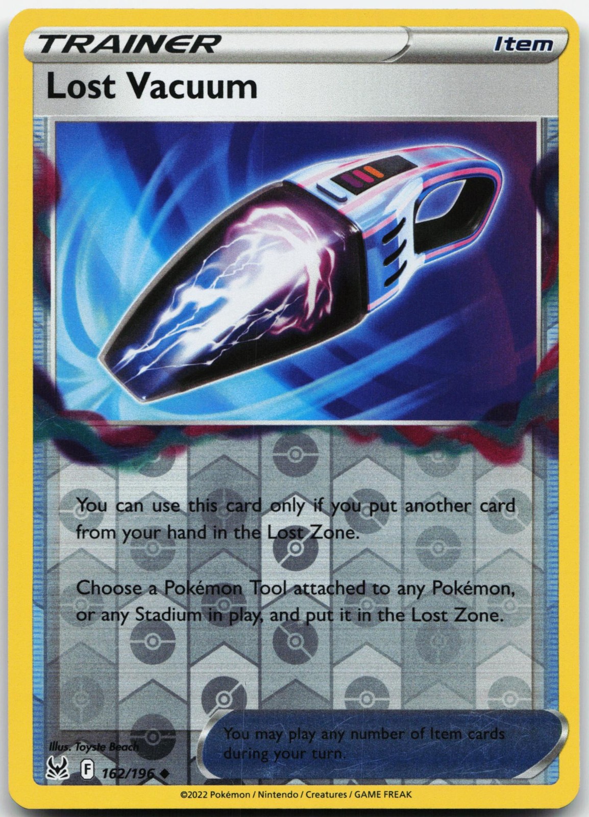 LOST VACUUM 162/196 UNCOMMON LOST ORIGIN POKEMON REVERSE HOLO MP